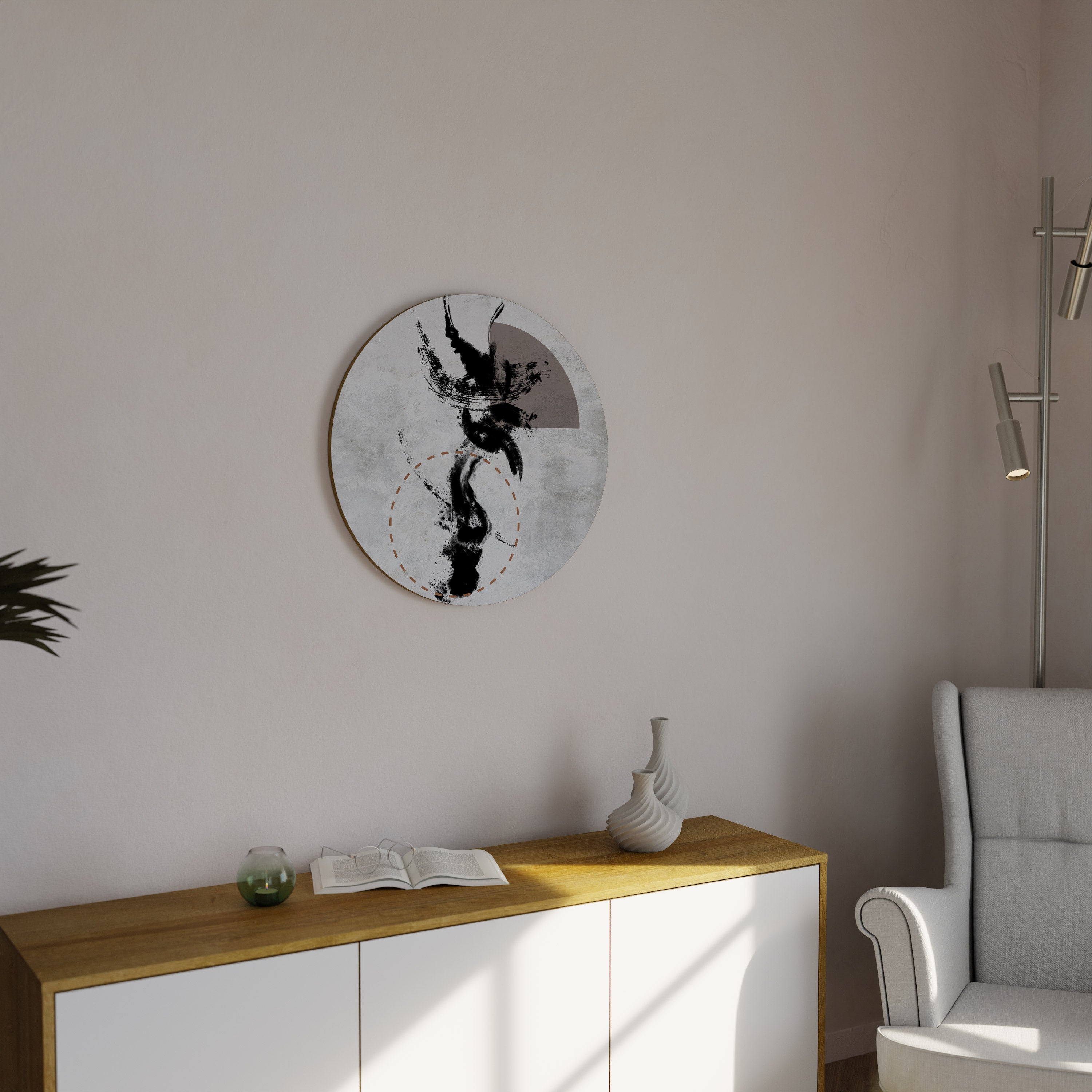 STAINS OF INTROSPECTION Round Wall Art