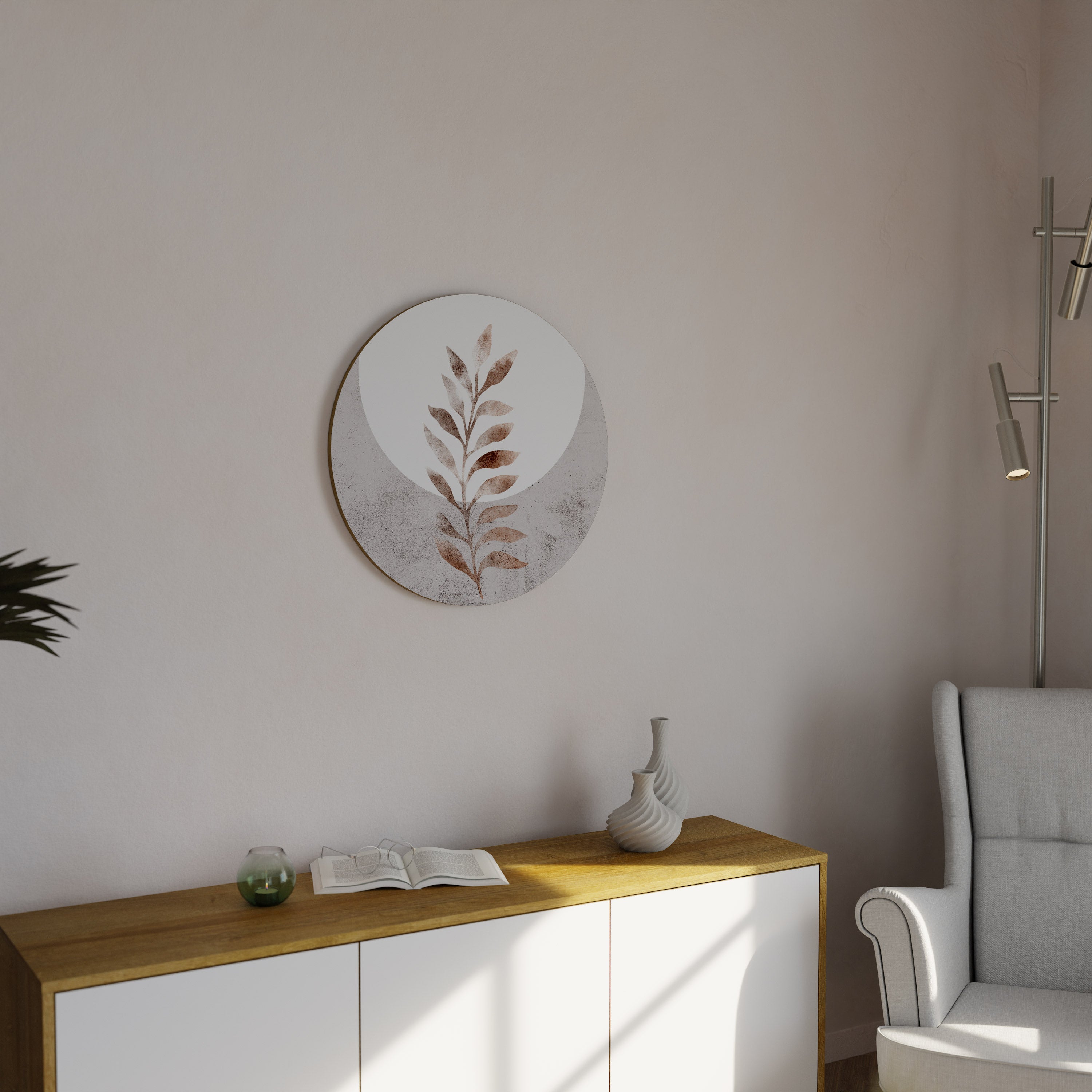 LEAF RADIANCE Round Wall Art