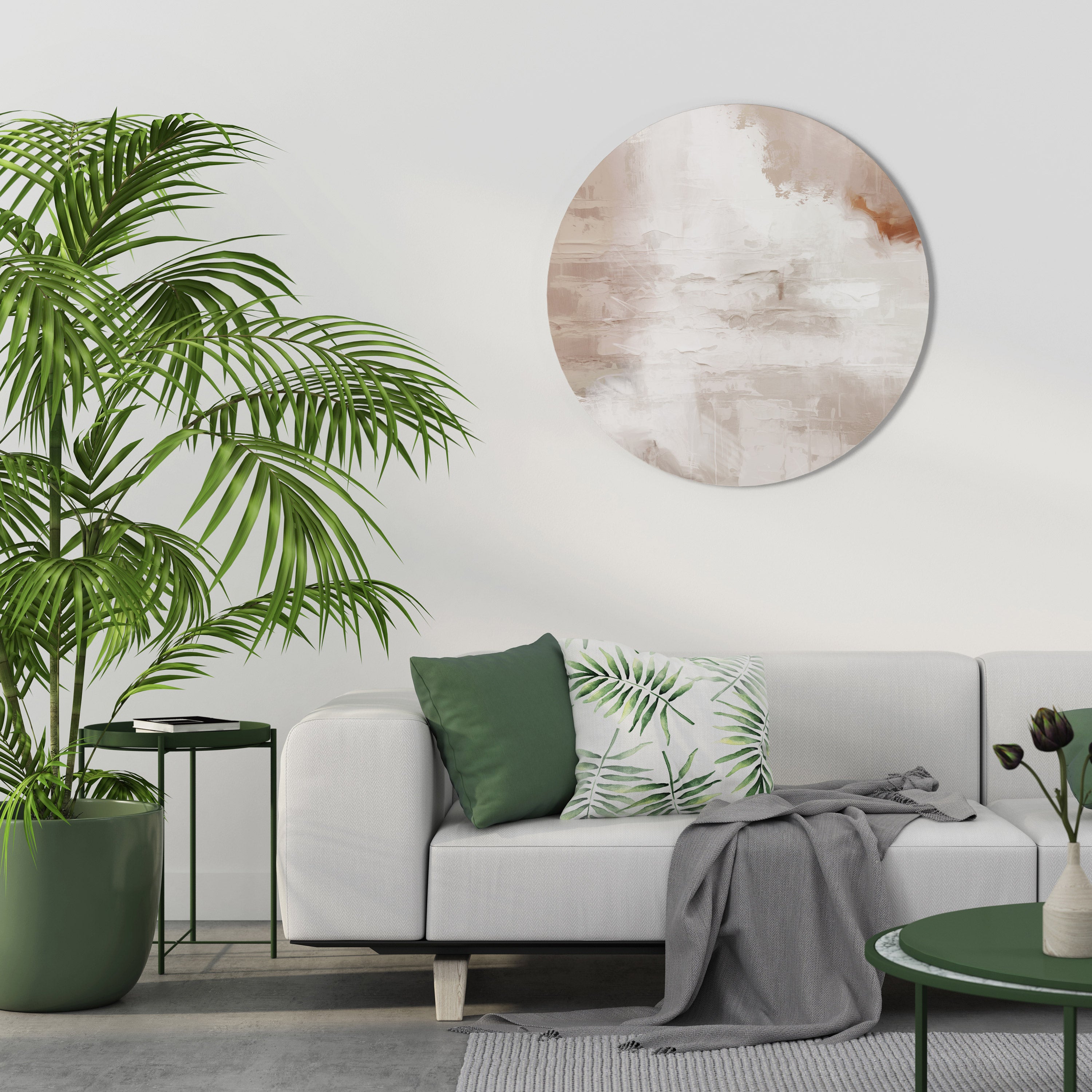 BLUSH SERENITY Round Wall Art