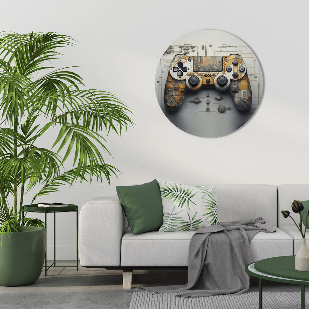 CYBER CHRONICLES PAD Round Wall Art