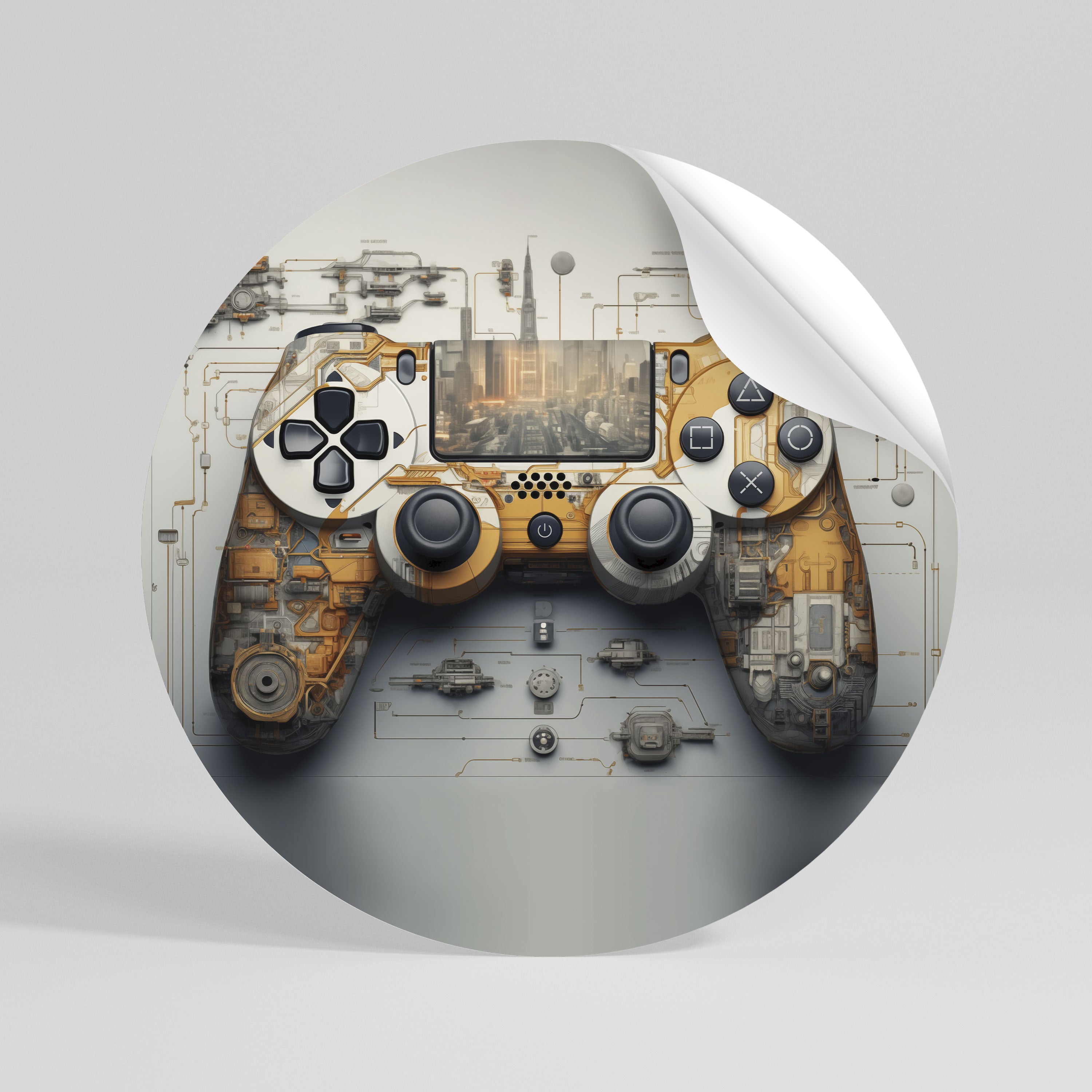 CYBER CHRONICLES PAD Vinilo adhesivo redondo