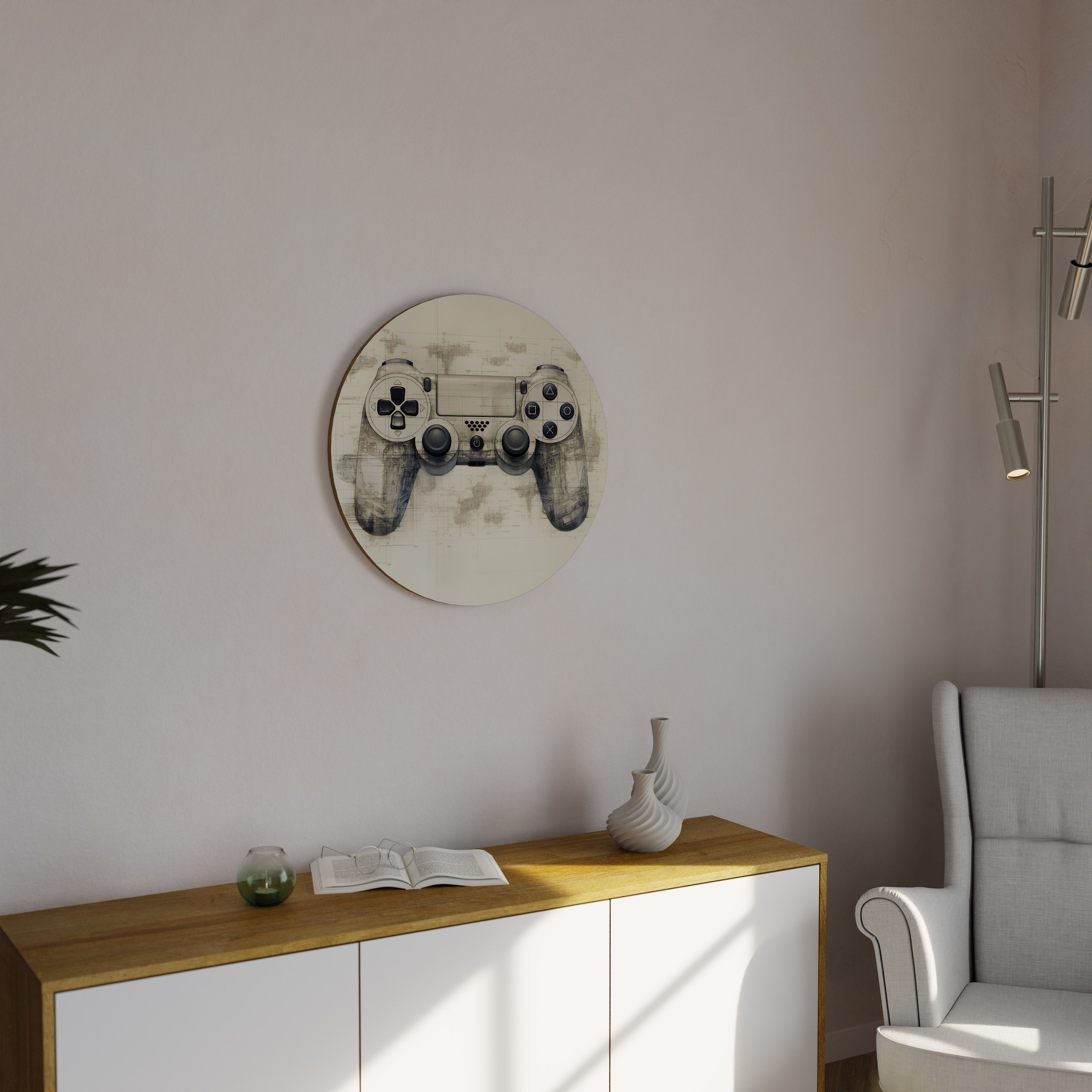 QUANTUM QUEST PAD Round Wall Art