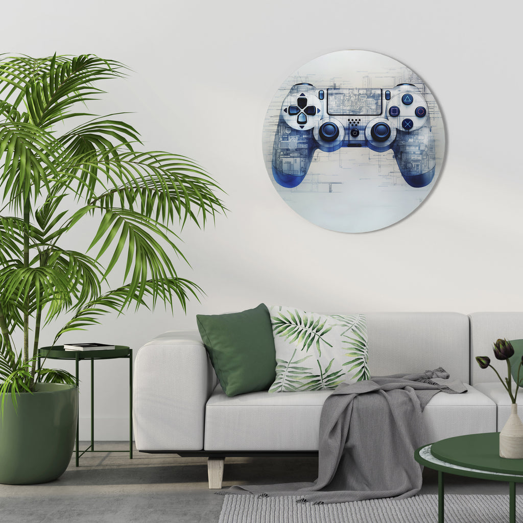 CYBER SCAPE PAD Round Wall Art