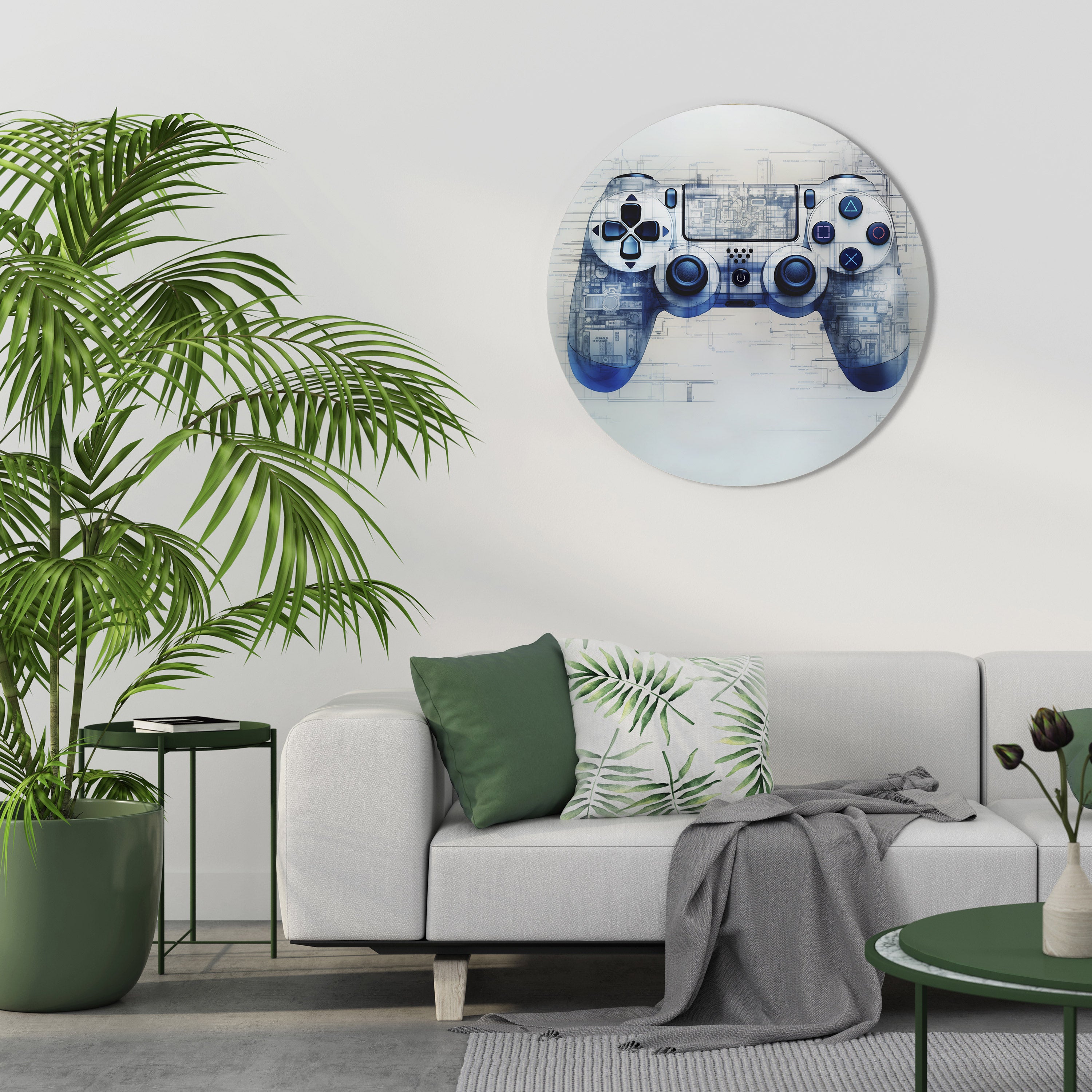 CYBER SCAPE PAD Round Wall Art