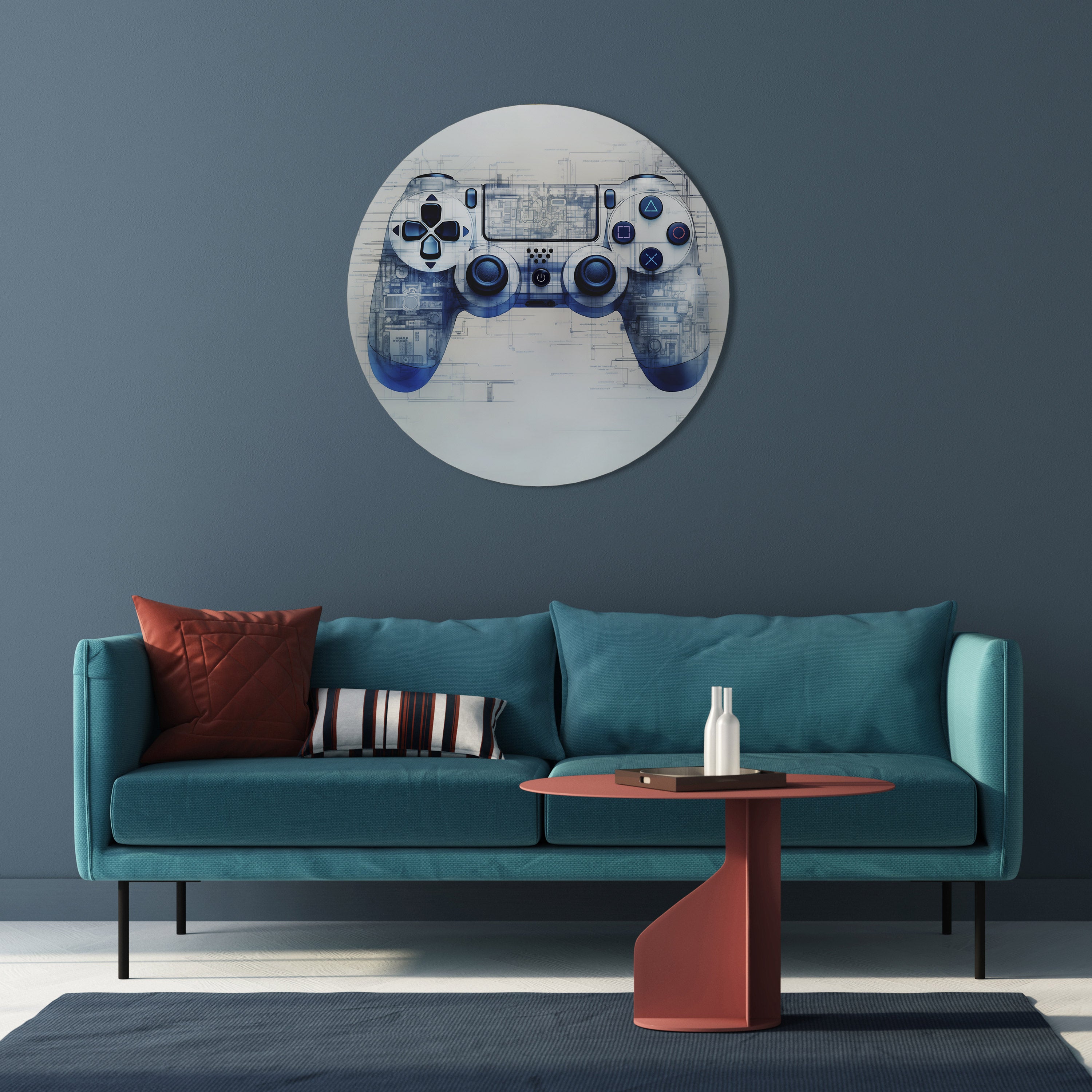 CYBER SCAPE PAD Round Wall Art
