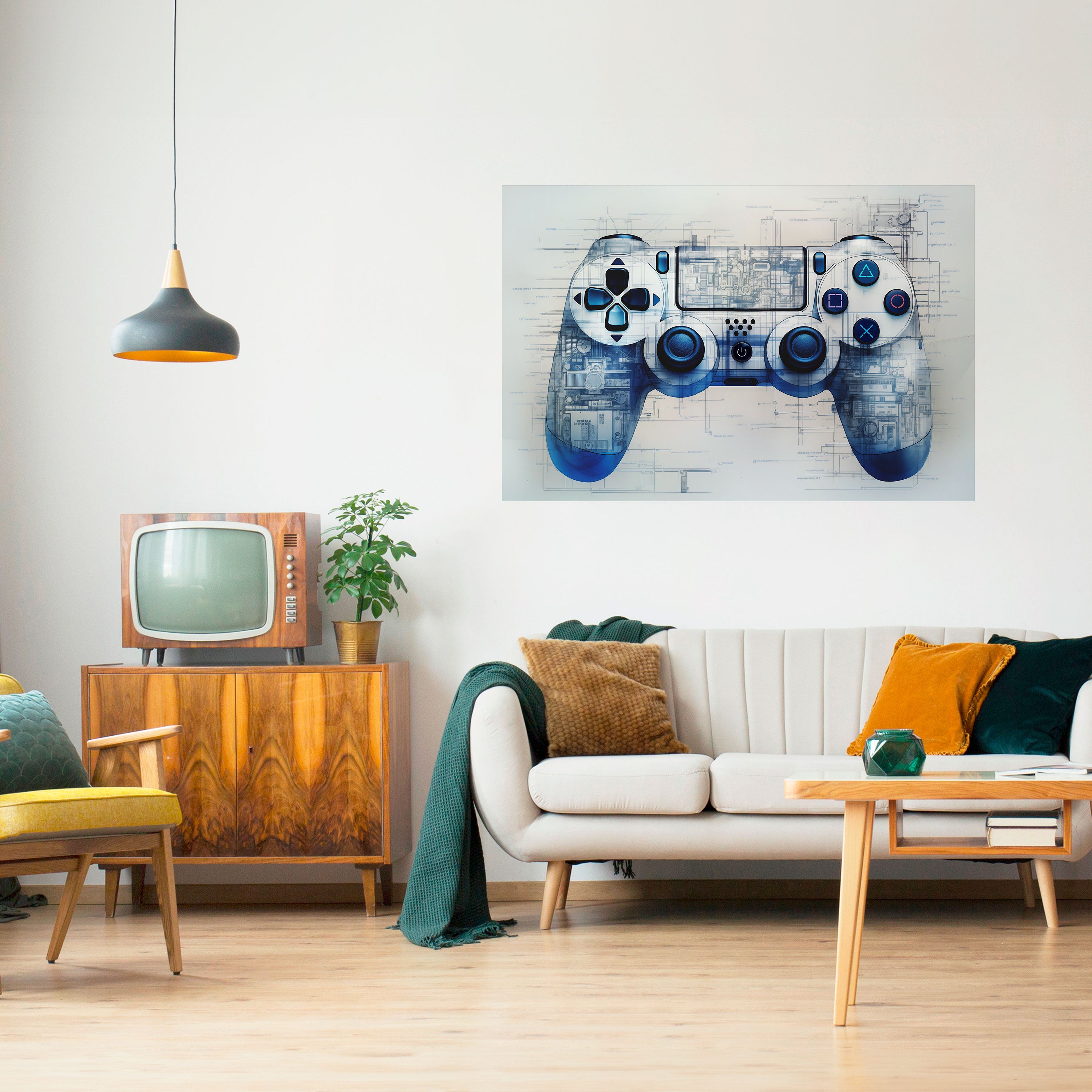 Póster horizontal autoadhesivo de CYBER SCAPE PAD