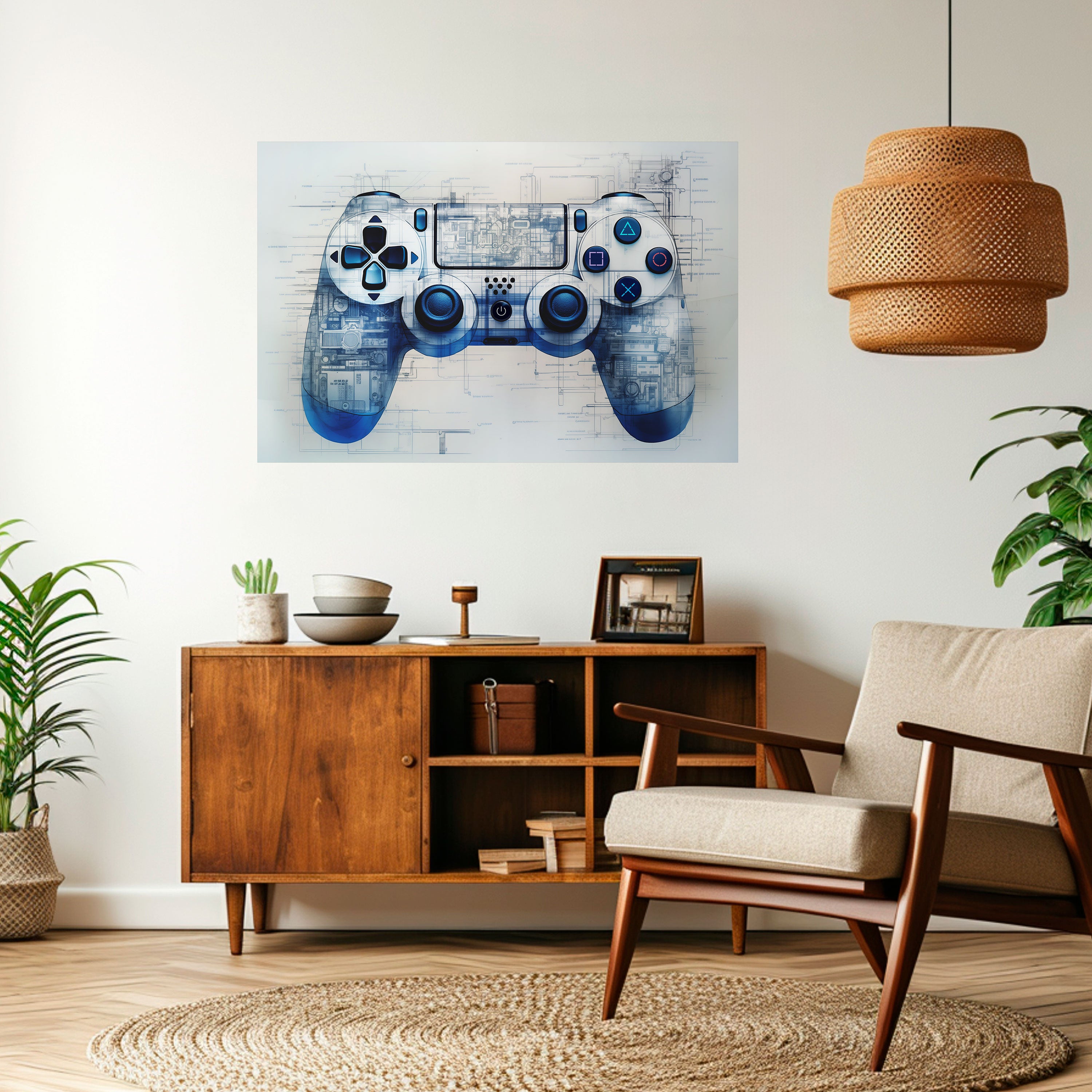 Póster horizontal autoadhesivo de CYBER SCAPE PAD