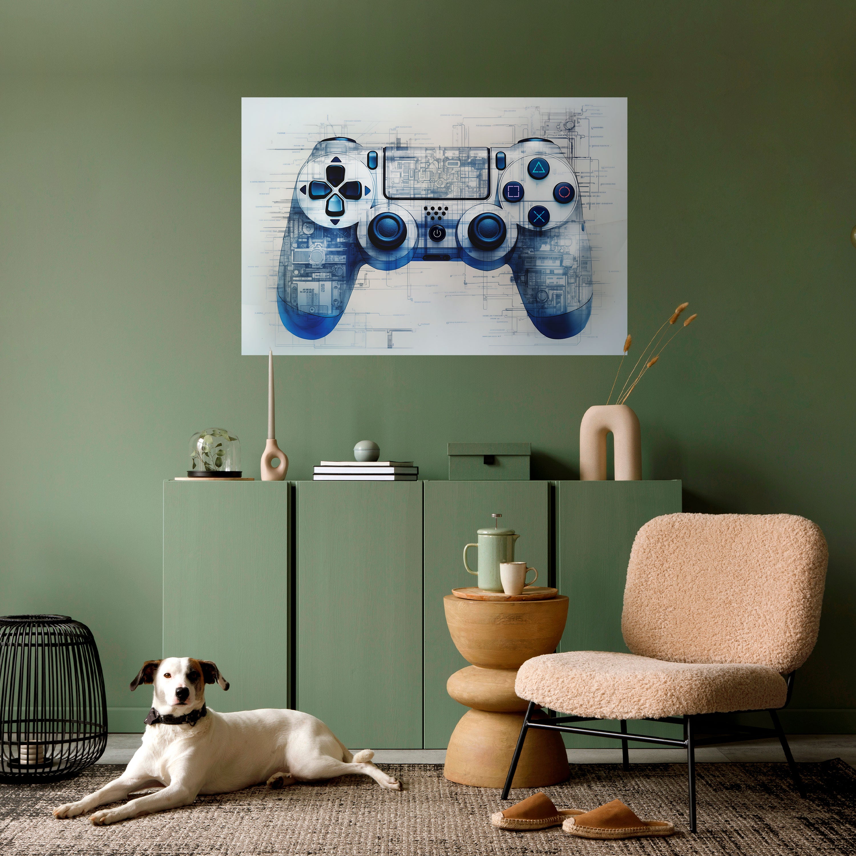 Póster horizontal autoadhesivo de CYBER SCAPE PAD