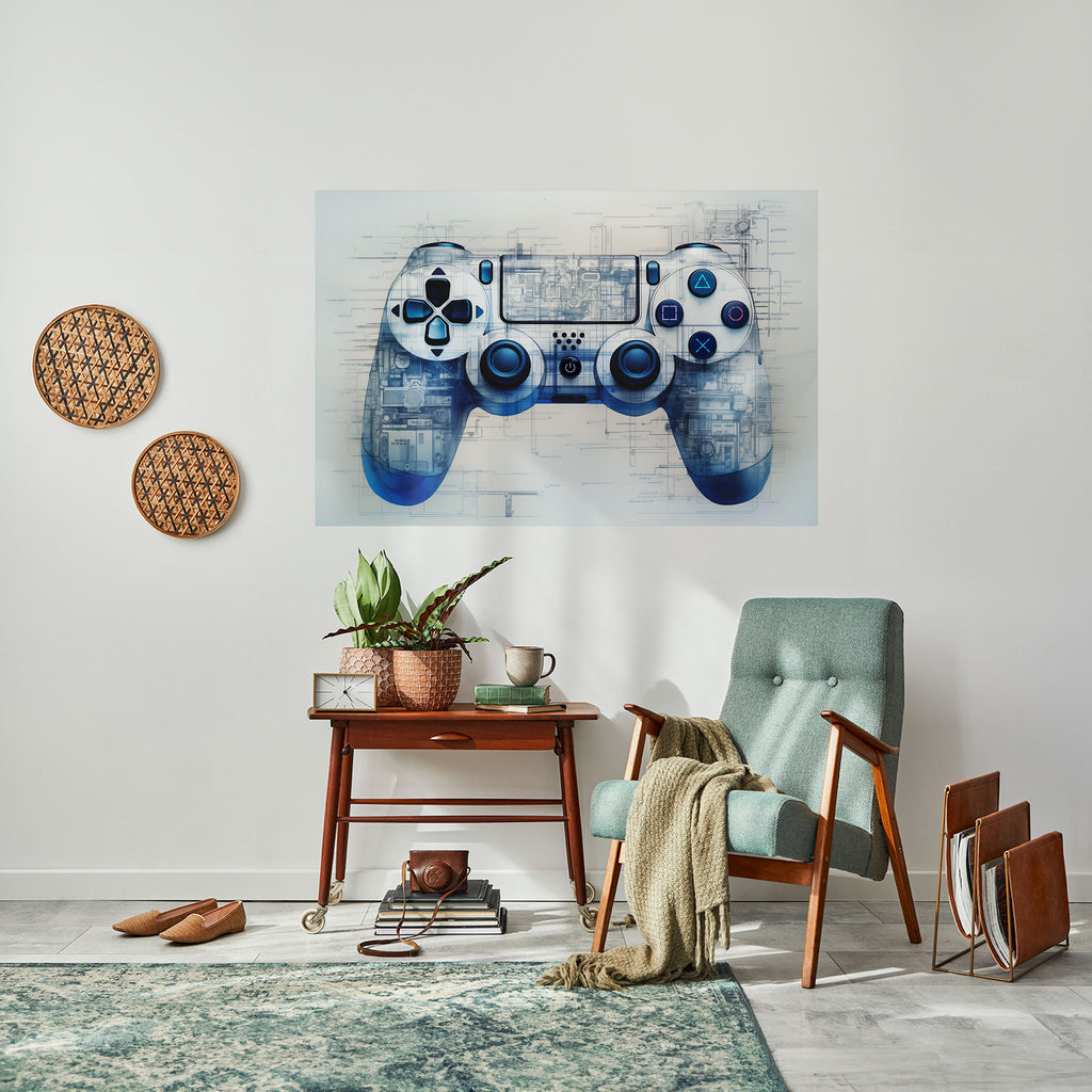 Póster horizontal autoadhesivo de CYBER SCAPE PAD