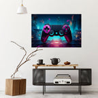 SYNTHWAVE PAD Peel and Stick Horizontal Poster