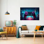 SYNTHWAVE PAD Peel and Stick Horizontal Poster