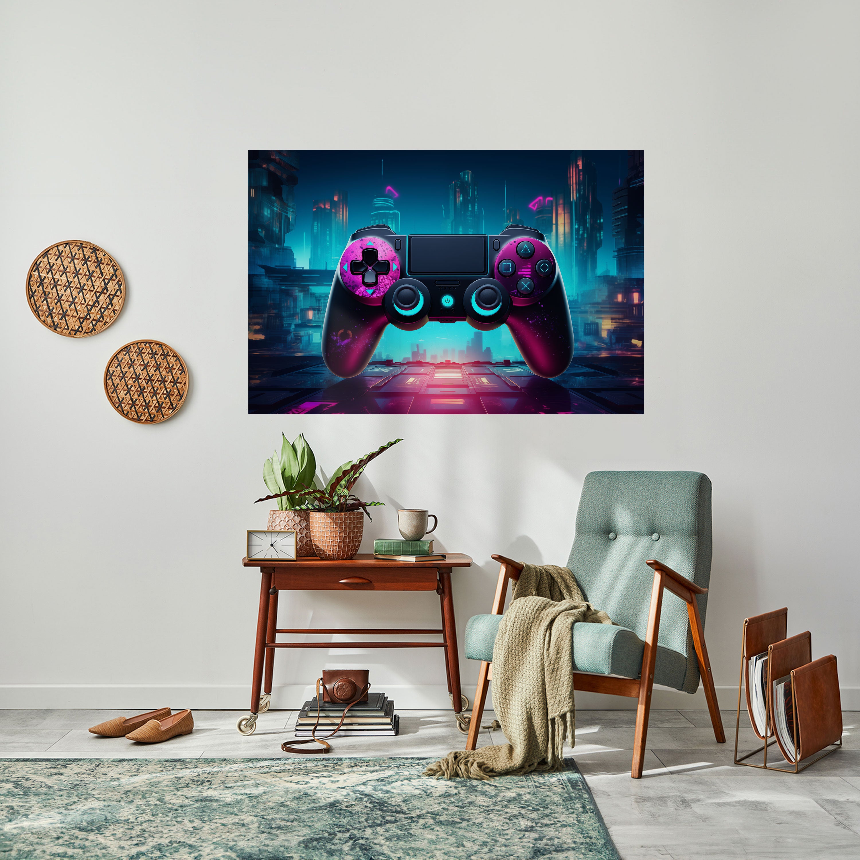 Póster horizontal autoadhesivo SYNTHWAVE PAD