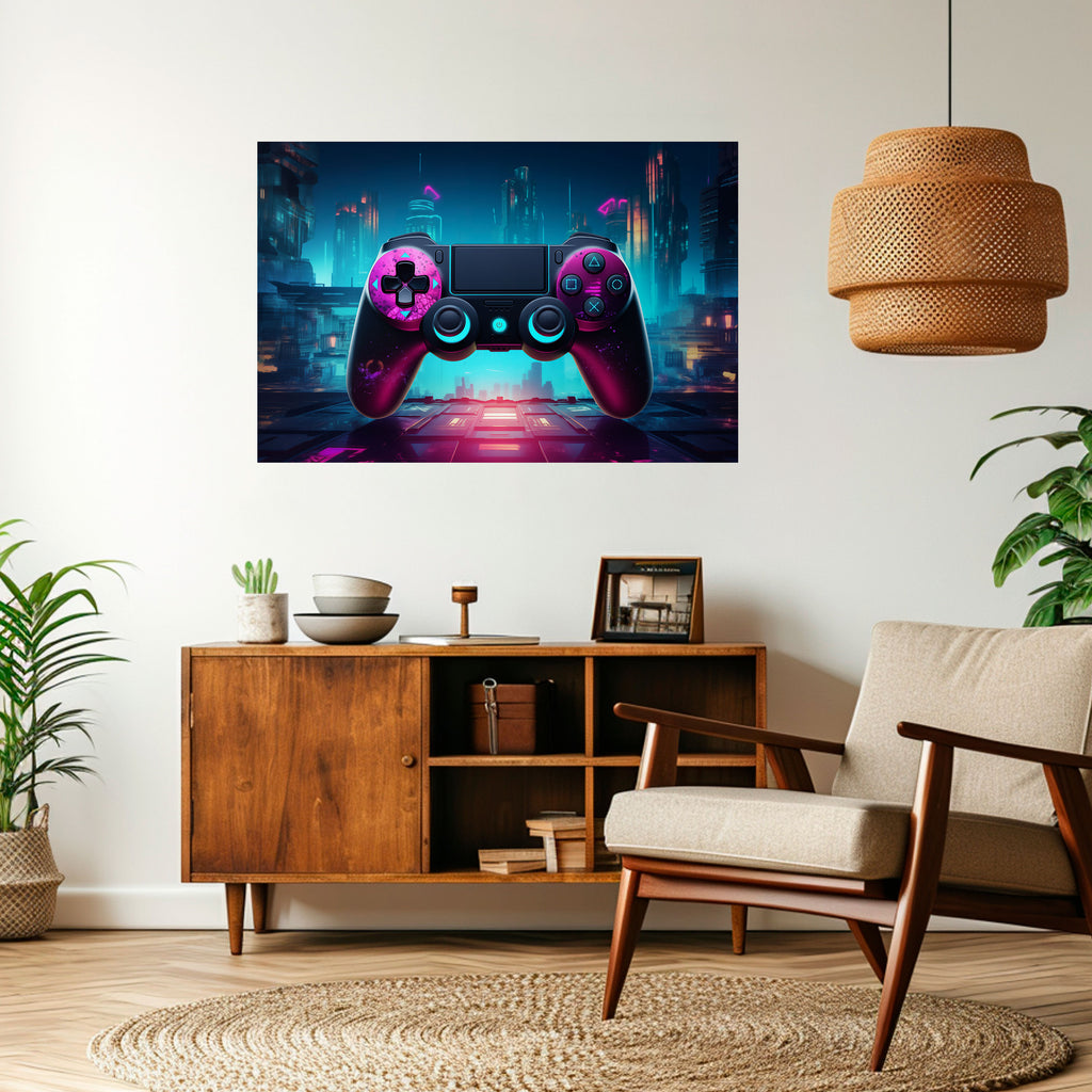 Póster horizontal autoadhesivo SYNTHWAVE PAD