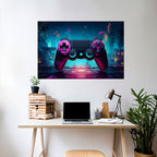 SYNTHWAVE PAD Peel and Stick Horizontal Poster