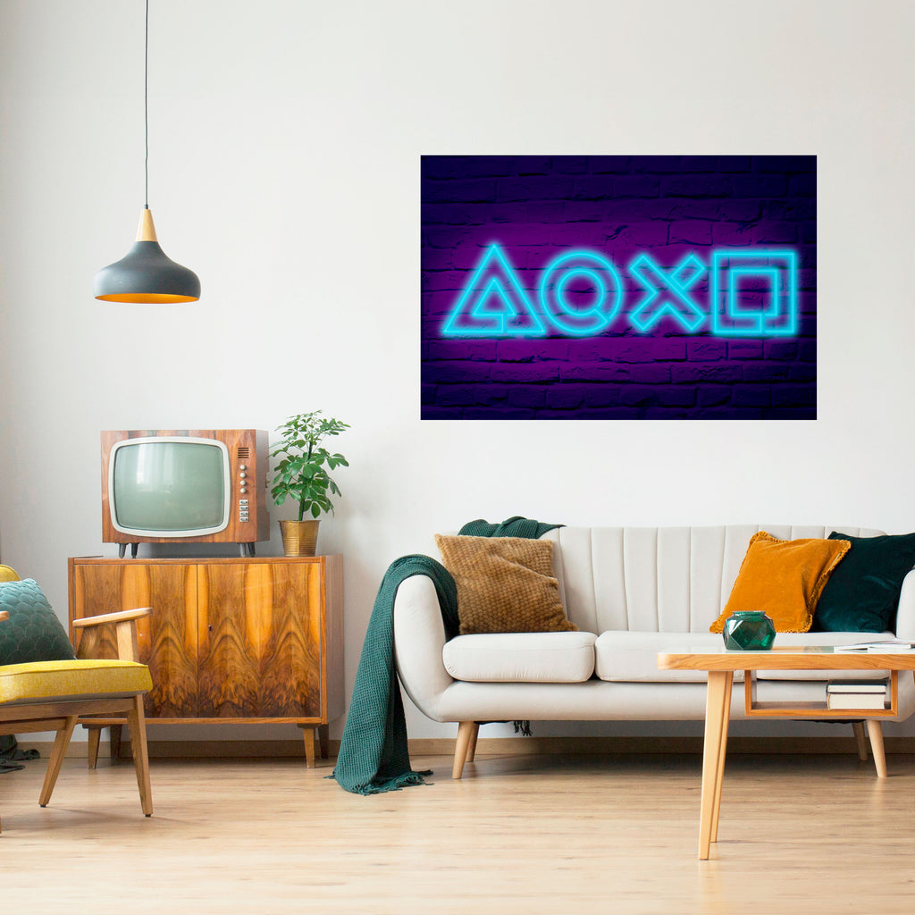 NEON PULSE GAMING Peel and Stick Horizontal Poster