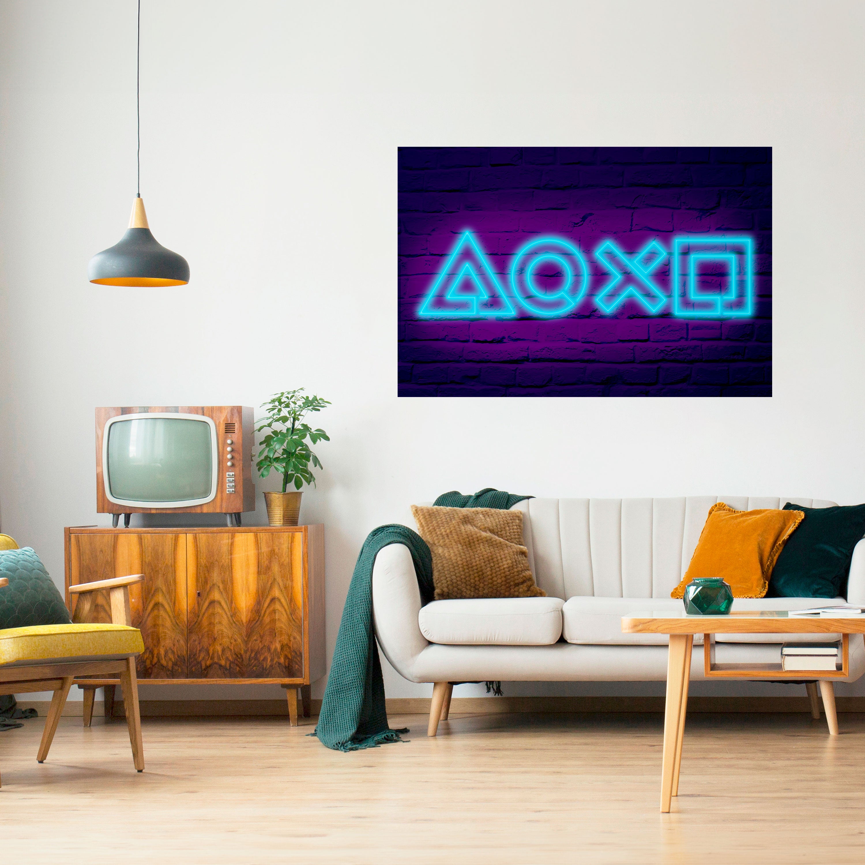 NEON PULSE GAMING Peel and Stick Horizontal Poster
