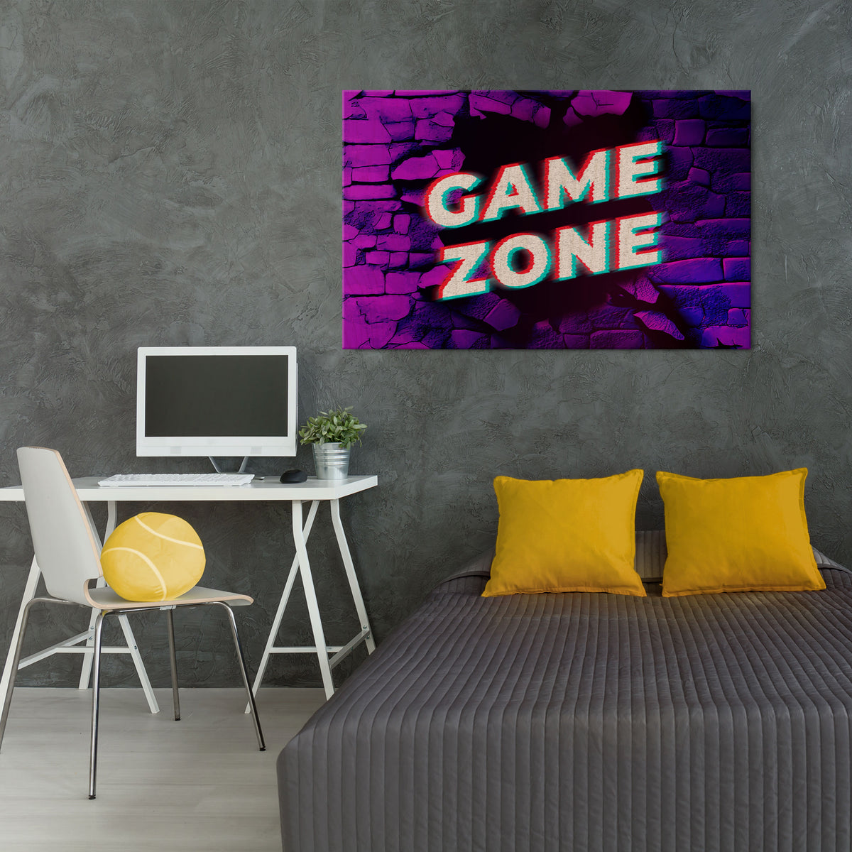LUMINOUS GAME ZONE Cuadro en lienzo horizontal