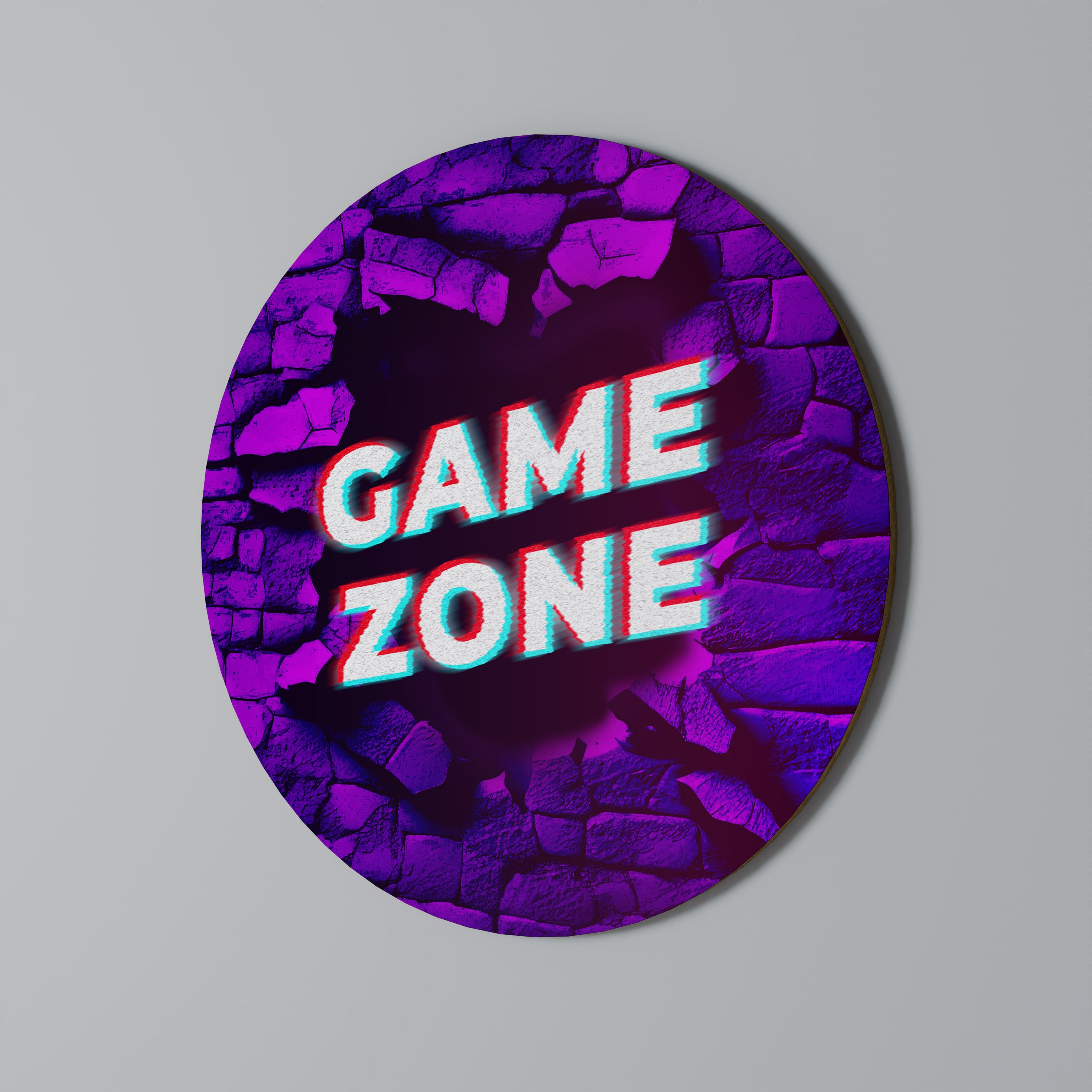 LUMINOUS GAME ZONE Round Wall Art