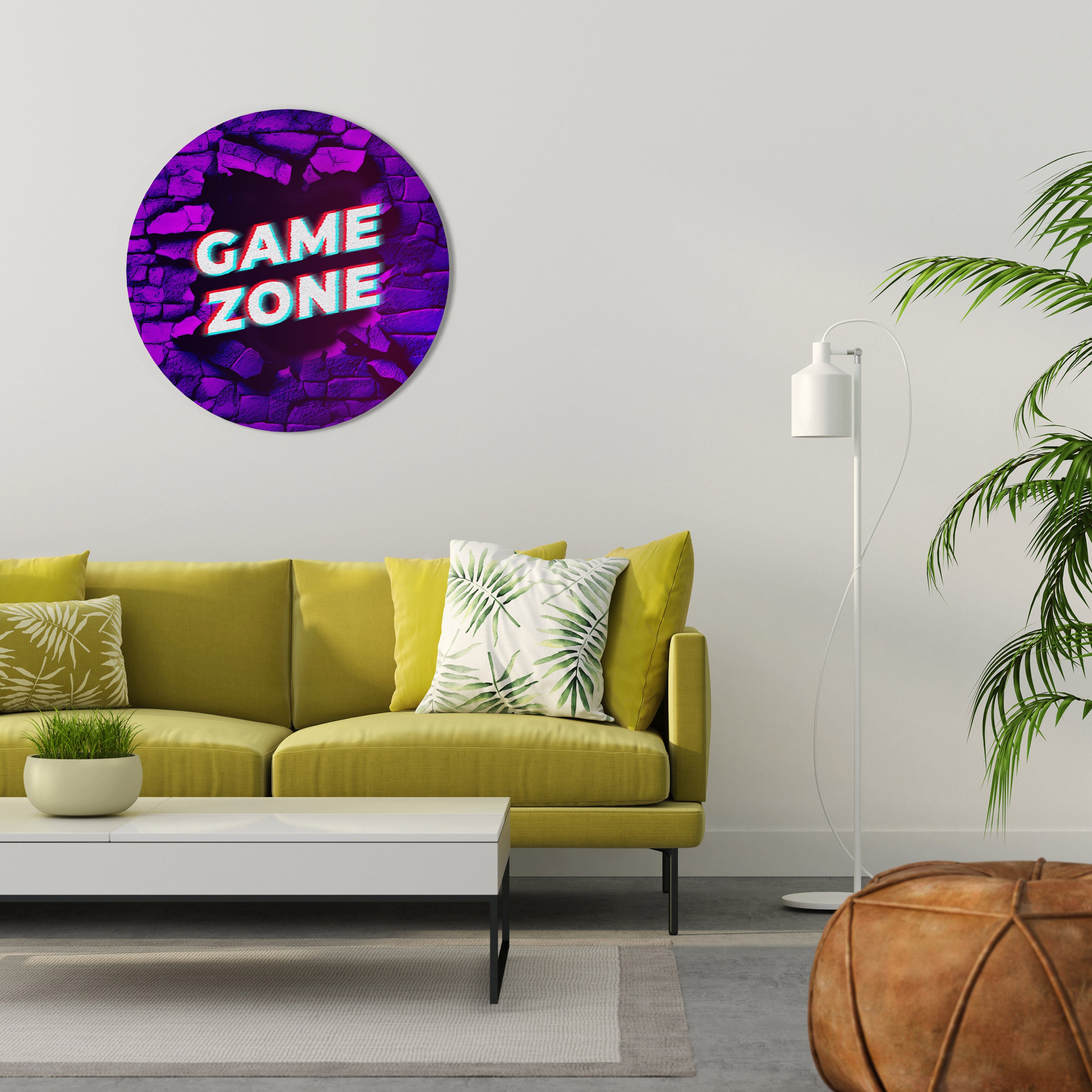 LUMINOUS GAME ZONE Round Wall Art