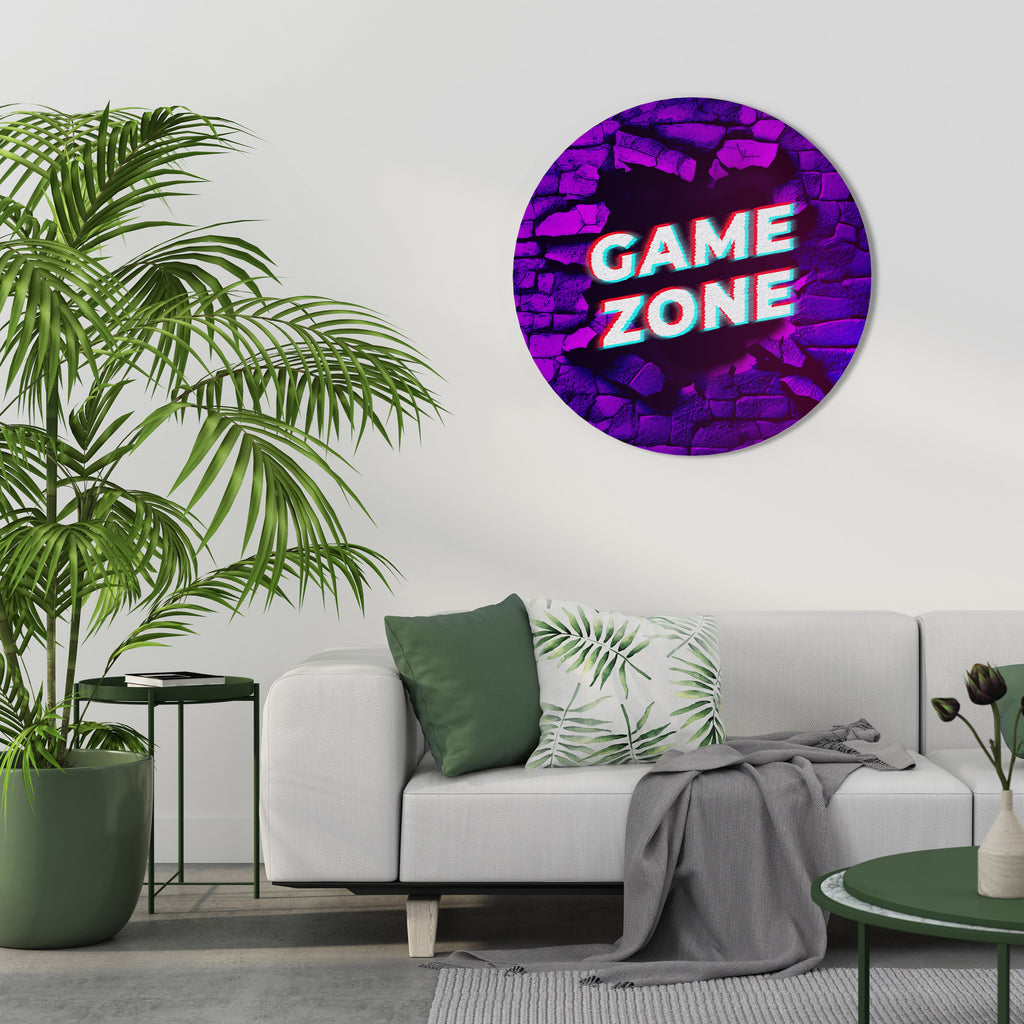 LUMINOUS GAME ZONE Round Wall Art