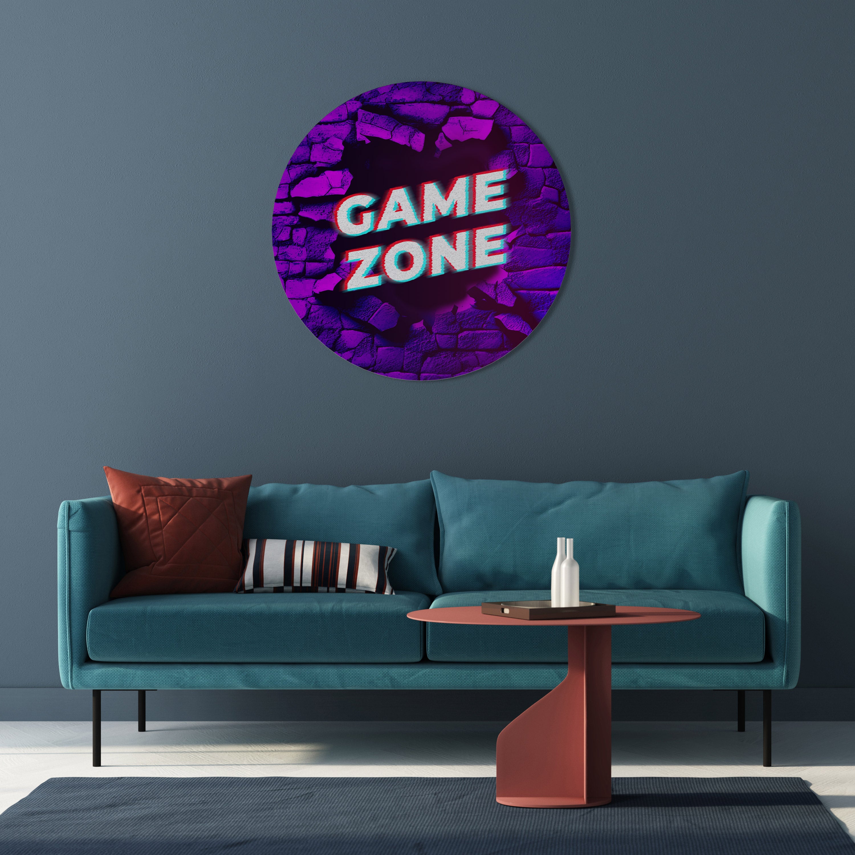 LUMINOUS GAME ZONE Round Wall Art