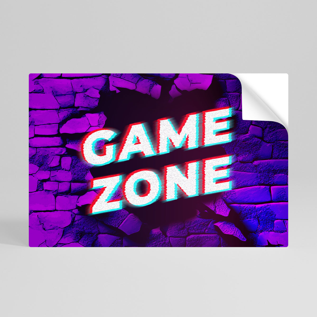 LUMINOUS GAME ZONE Póster adhesivo horizontal