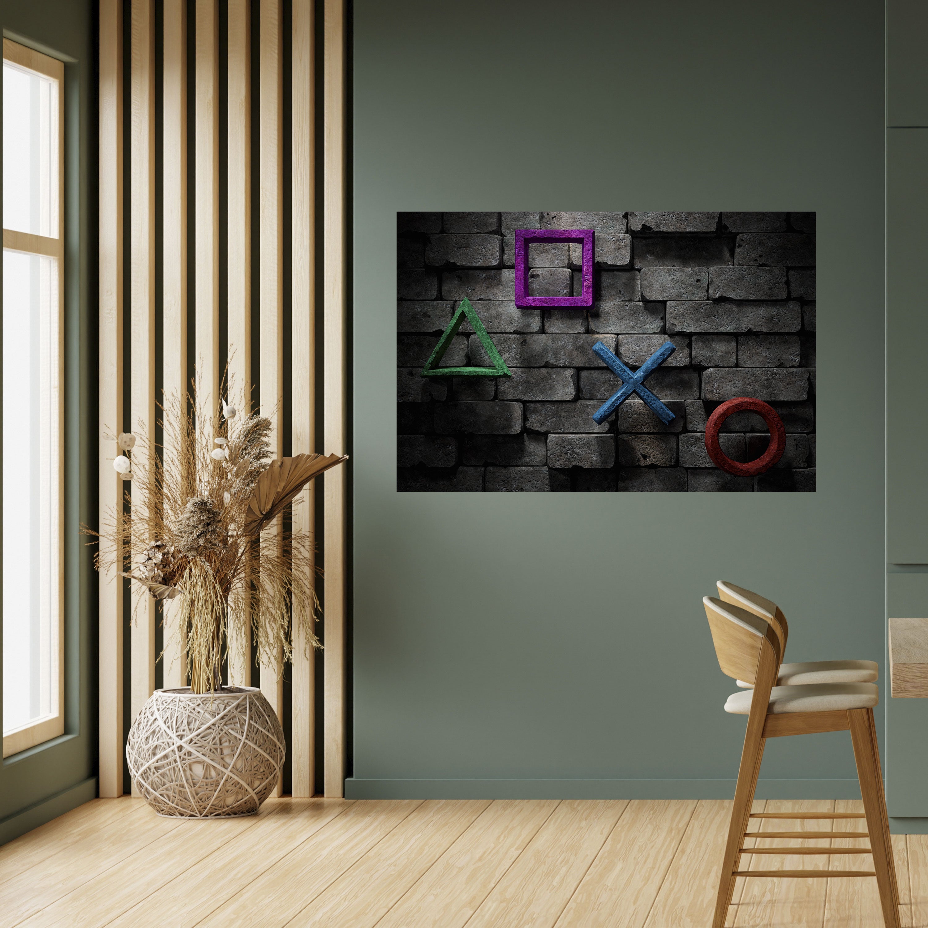 Póster horizontal autoadhesivo de los iconos de la consola subterránea