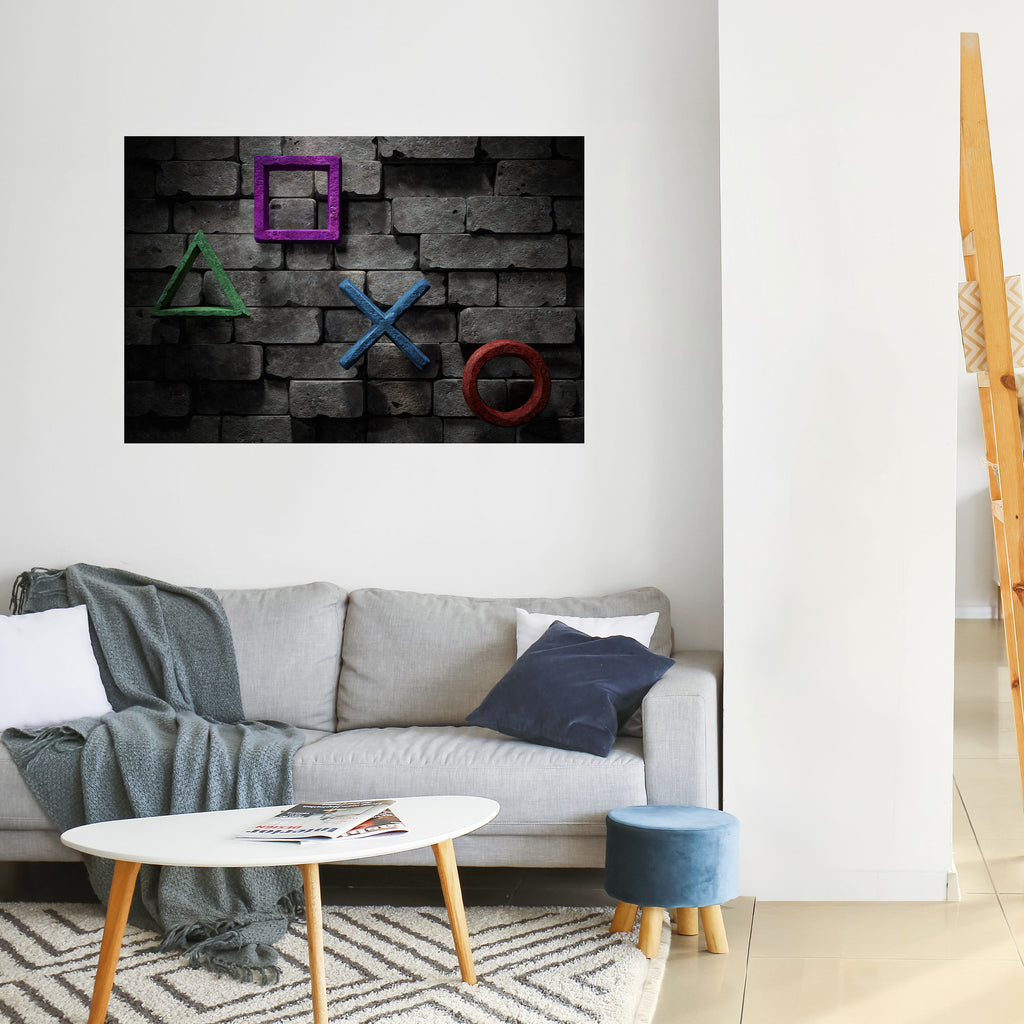 Póster horizontal autoadhesivo de los iconos de la consola subterránea