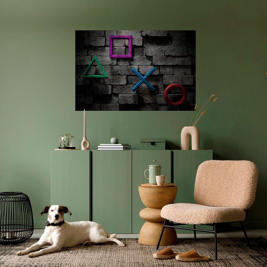 Póster horizontal autoadhesivo de los iconos de la consola subterránea