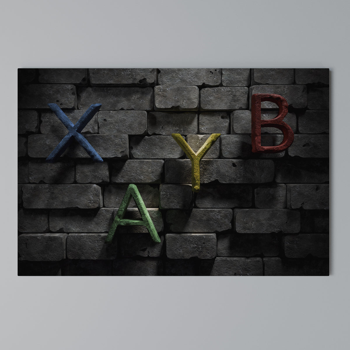 GAMER BRICK LETTERS Cuadro en lienzo horizontal