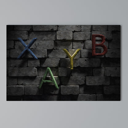 GAMER BRICK LETTERS Cuadro en lienzo horizontal