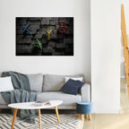 GAMER BRICK LETTERS Peel and Stick Horizontal Poster