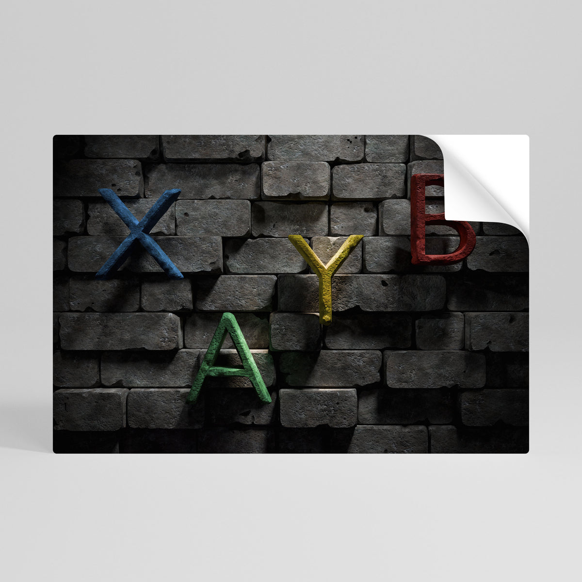 GAMER BRICK LETTERS Póster adhesivo horizontal