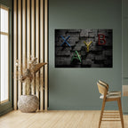 GAMER BRICK LETTERS Peel and Stick Horizontal Poster