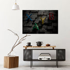 GAMER BRICK LETTERS Peel and Stick Horizontal Poster