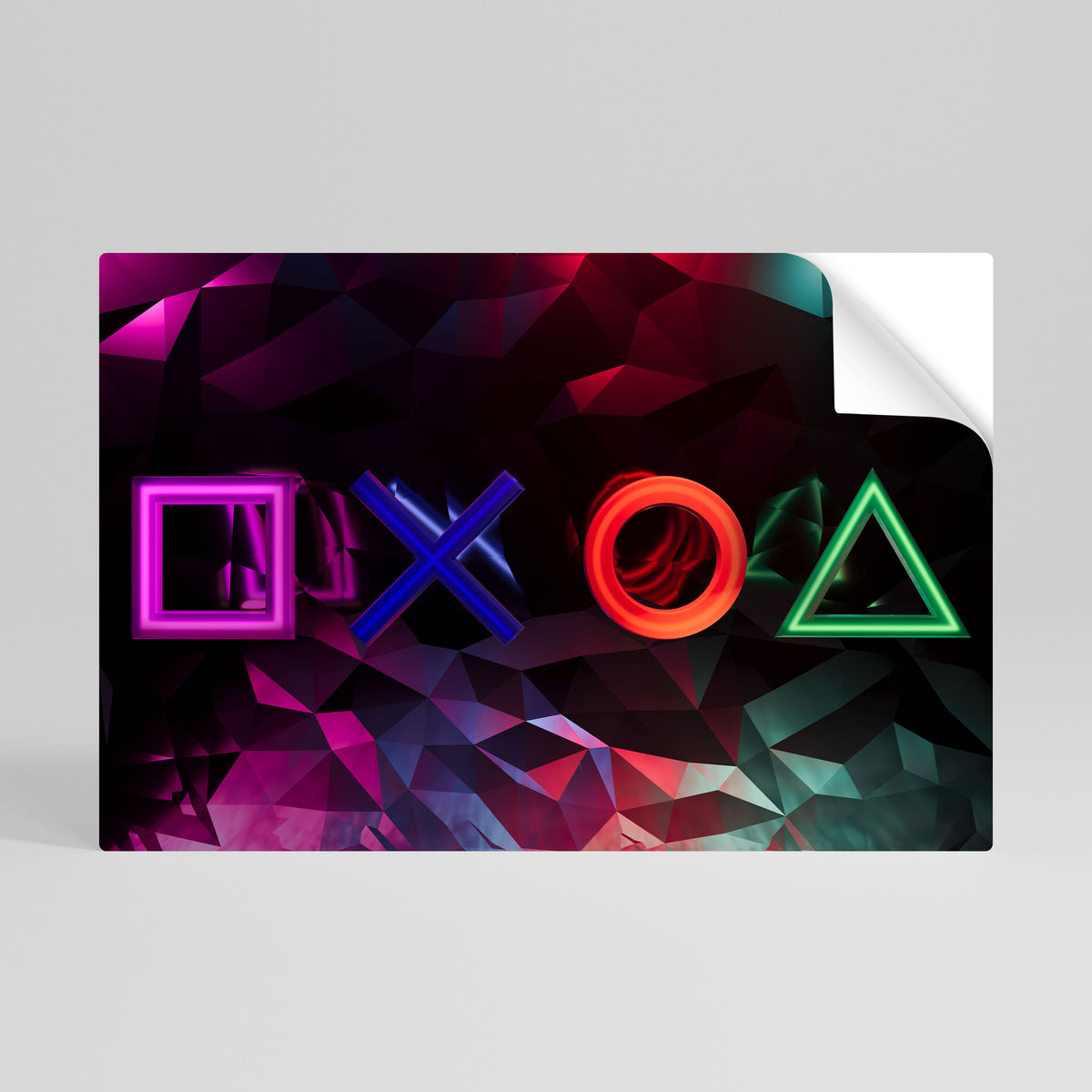 GEOMETRIC GAMER ICONS Póster adhesivo horizontal