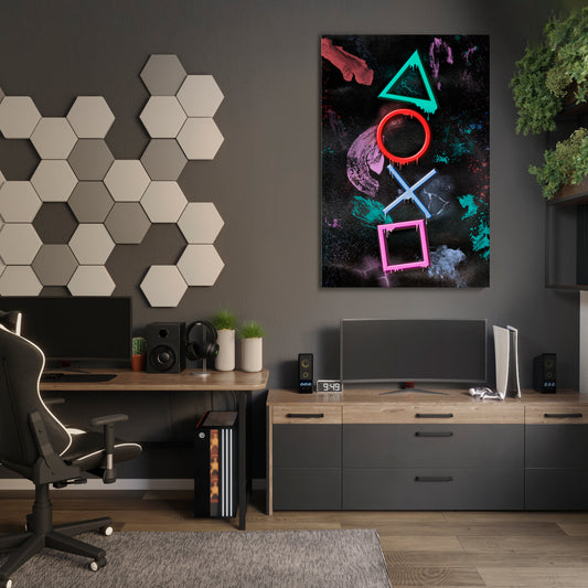 UPRISING NEON ICONS Cuadro en lienzo vertical