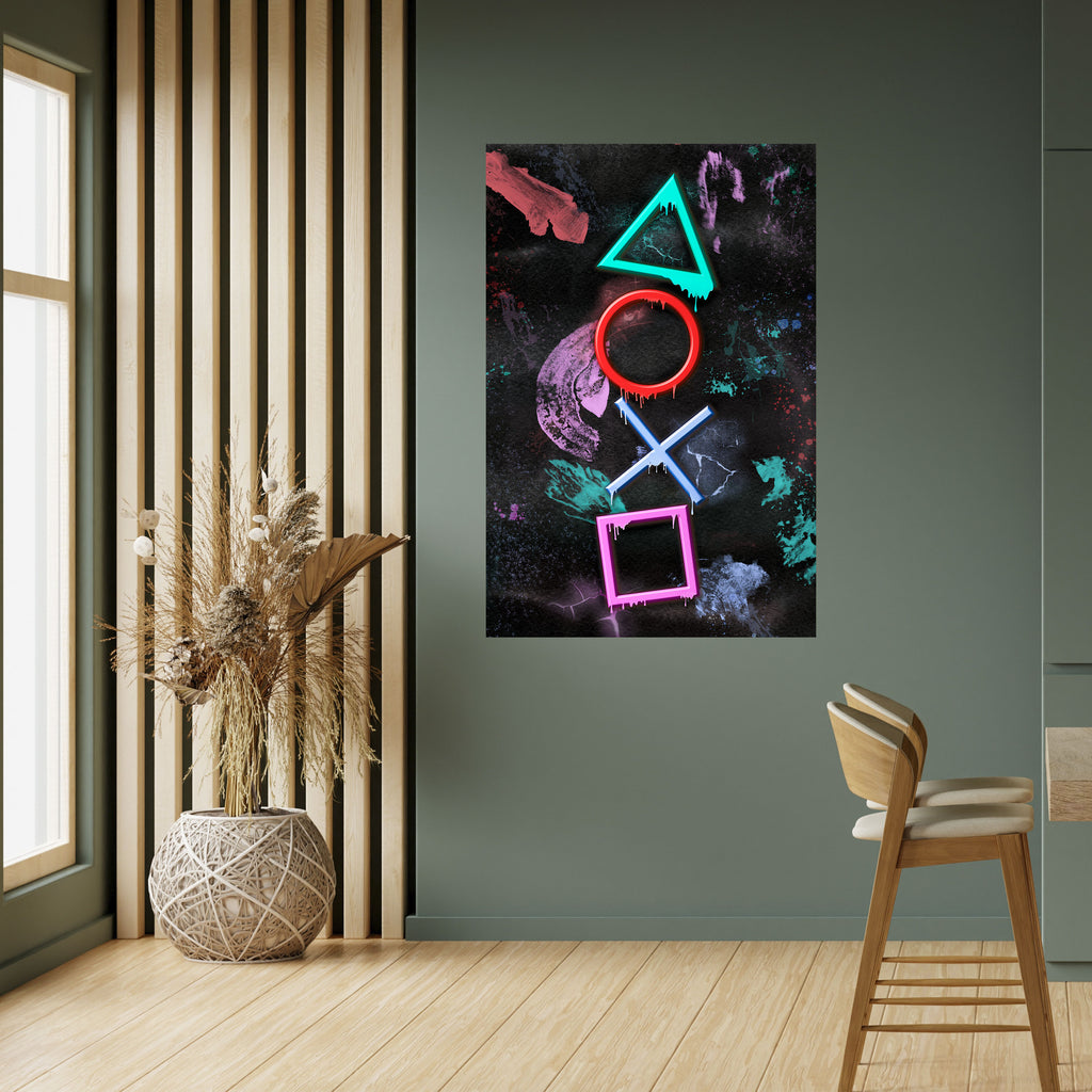 UPRISING NEON ICONS Peel and Stick Vertical Poster