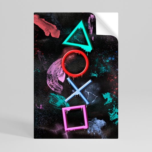 UPRISING NEON ICONS Póster adhesivo vertical