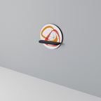 VIBRANT SUMMIT Round Art Shelf In Black Finish