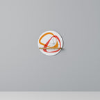 VIBRANT SUMMIT Round Art Shelf In Oak Effect