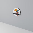 STELLAR STROKES Estante Redondo Decorativo en Acabado Negro