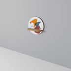 STELLAR STROKES Round Art Shelf In Oak Effect