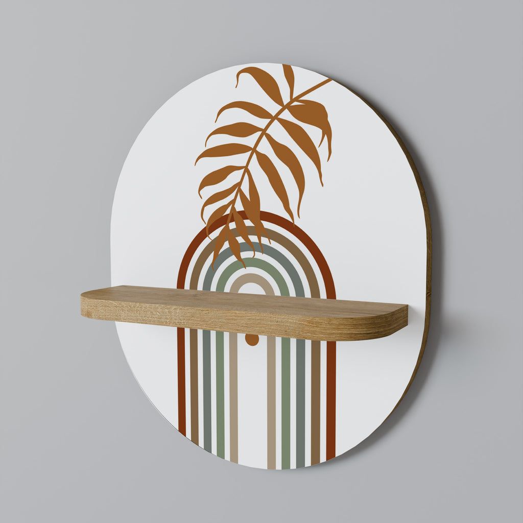 LEAF ON THE TOP Oval Art Shelf In Oak Effect