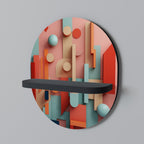 COLORBURST CONSTRUCT Estante Ovalado Decorativo en Acabado Negro