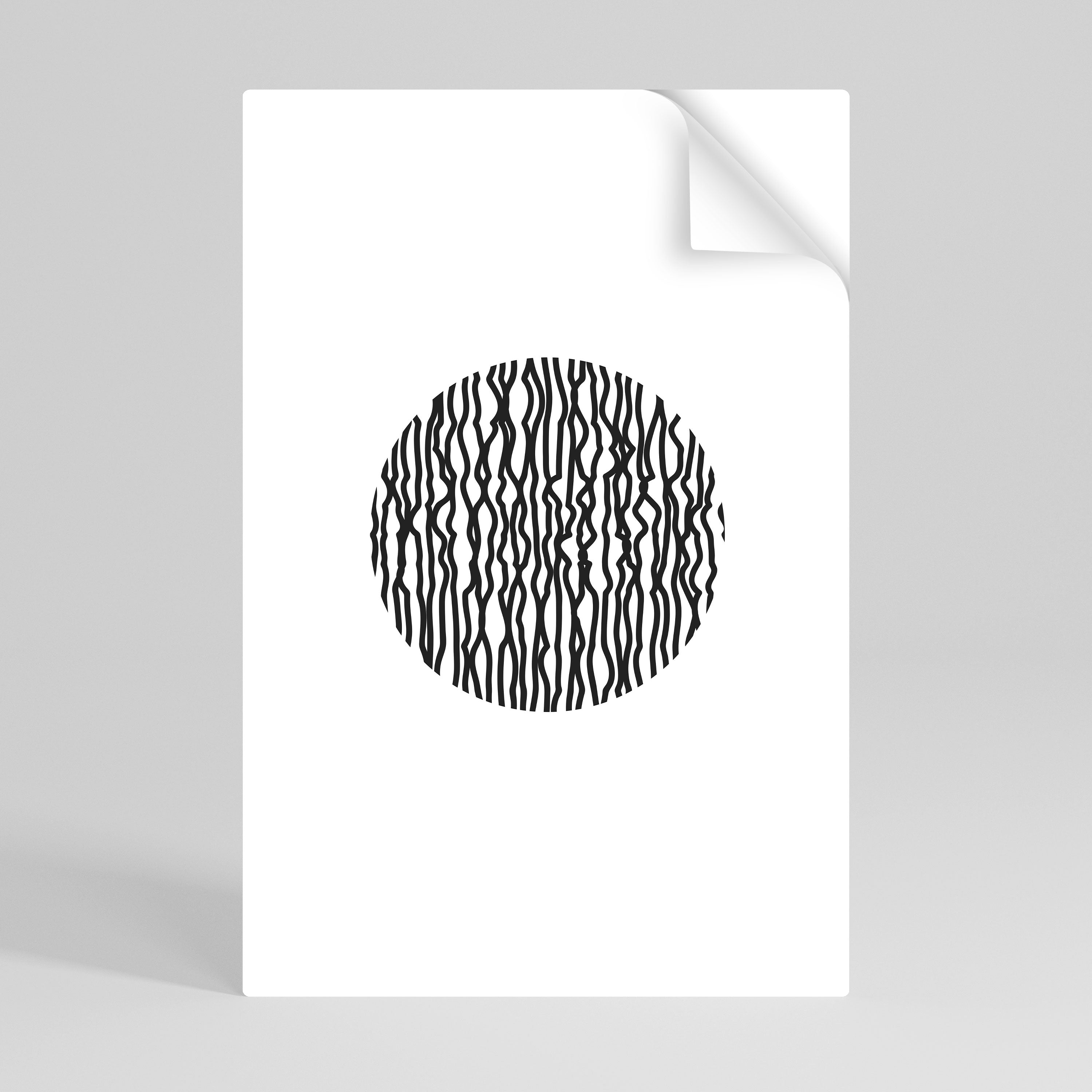 LUNA LINES Peel and Stick Vertical Poster