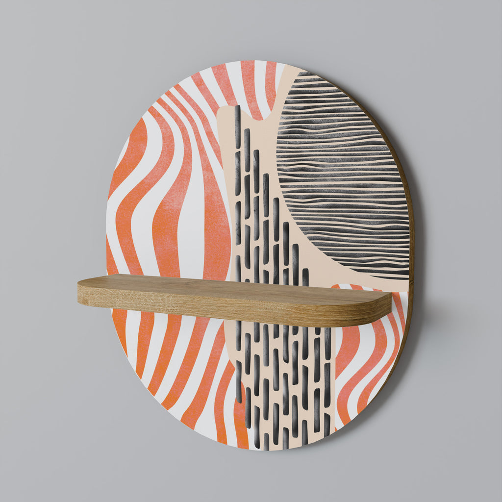 SUBLIME SYNTHESIS Oval Art Shelf In Oak Effect
