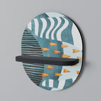 SHROUDED SHAPES Oval Art Shelf In Black Finish