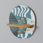 SHROUDED SHAPES Oval Art Shelf In Oak Effect