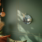 SHROUDED SHAPES Round Art Shelf In Black Finish